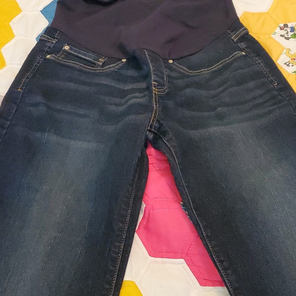 Levi's Signature Women's Size Large Maternity Slim Boyfriend Blue Denim Jeans - Picture 7 of 7
